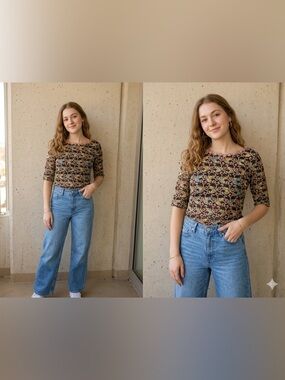 Vintage stretchy floral sequin mesh top embroidery, sz S, whimsical boho fairy
